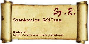 Szenkovics Rózsa névjegykártya