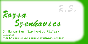 rozsa szenkovics business card